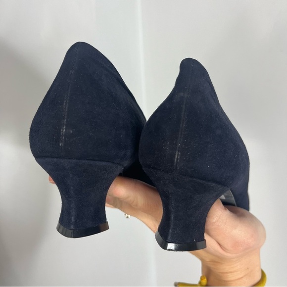 Thierry Rabotin Size 39 Rose Blue Suede Italiian Rounded Toe Heels - Picture 5 of 8